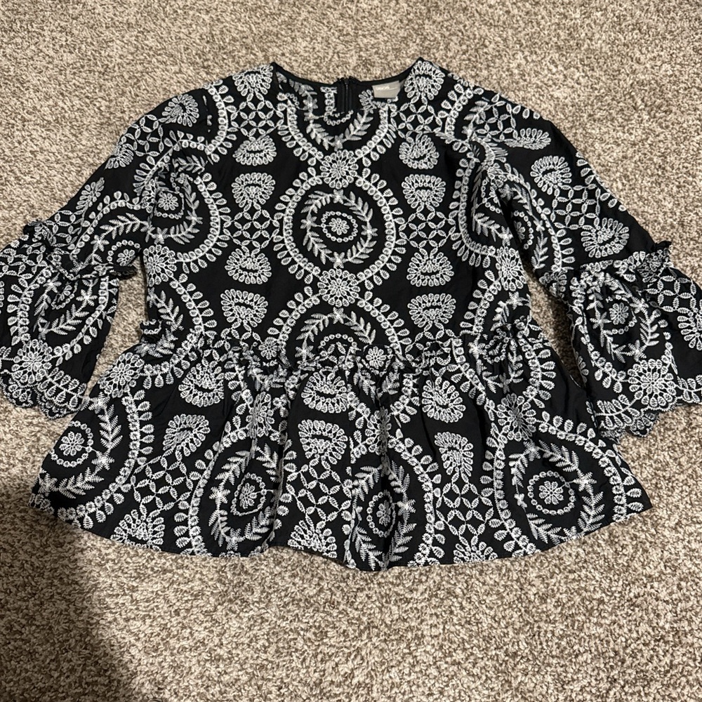 ASOS Black and White Paisley Blouse